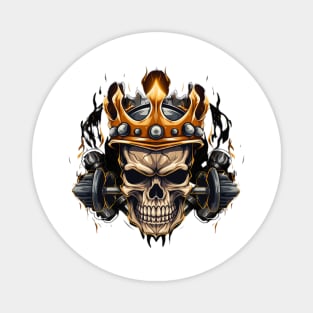 Barbells with Skull with crown Magnet